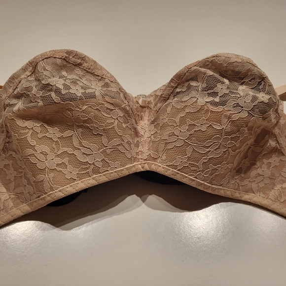 Vintage JEUNIQUE Beauty Style J3180 Beige Soft Cup Bra 32F Wireless - Picture 2 of 15